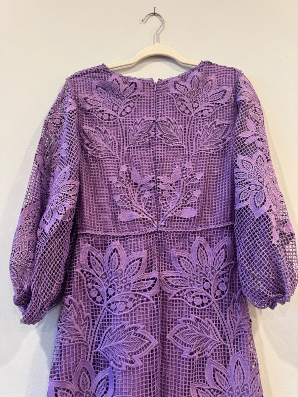 FARM Rio Lavender purple Floral Crochet Maxi Dress with Side Cutout medium m - Picture 9 of 13